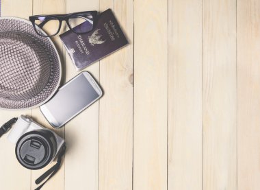 Gezgin dizüstü ve tablet günlüğü vintage sesi