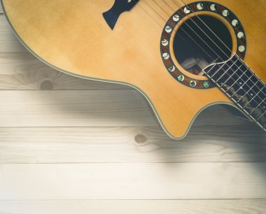 Ülke akustik gitar arka planda vintage sesi