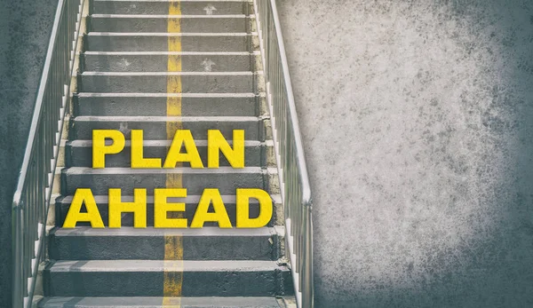 Plan ahead stepping up success concept with copy space