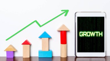 İş büyüme başarı kavramı Tablet.