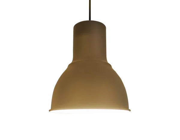 Lampe de plafond en cuivre brun isolé sur blanc — Photo