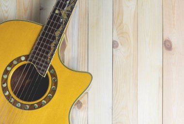 Ülke akustik gitar arka planda vintage sesi