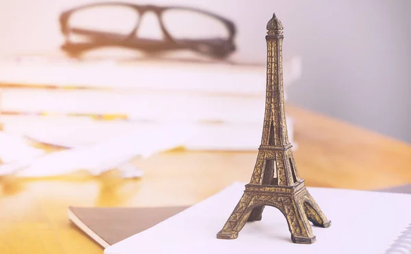 Paris travel blogger desk concept on office desk — Stock Photo, Image