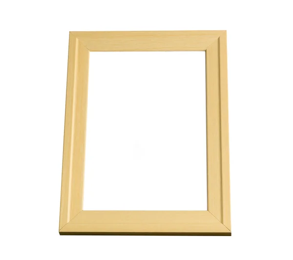 Пустая деревянная рамка для фото, изолированная на белой дорожке — стоковое фото