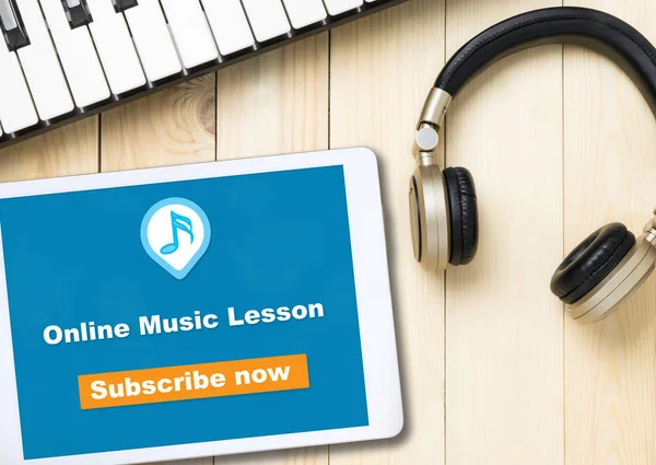 Tablo müzik aletleri ile online müzik ders afiş