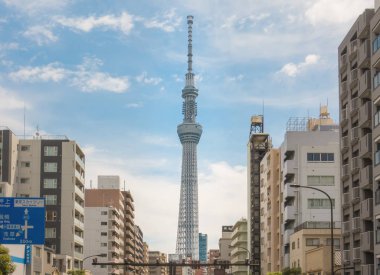 Tokyo Skytree görünümünden Sumida Caddesi'nin.