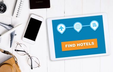 Otel rezervasyon ve arama uygulaması Tablet