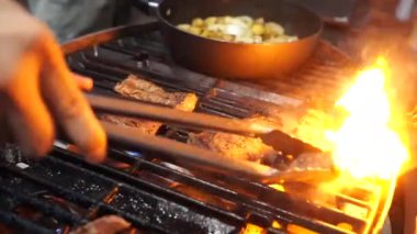 Ateşli Barbekü Izgara sığır eti biftek ızgara 