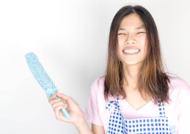 Bir toz temiz tutarak mutlu Asya süpürge