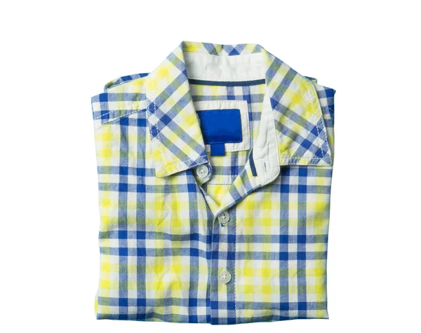 Pojke gul casual skjorta isolerad på vit — Stockfoto
