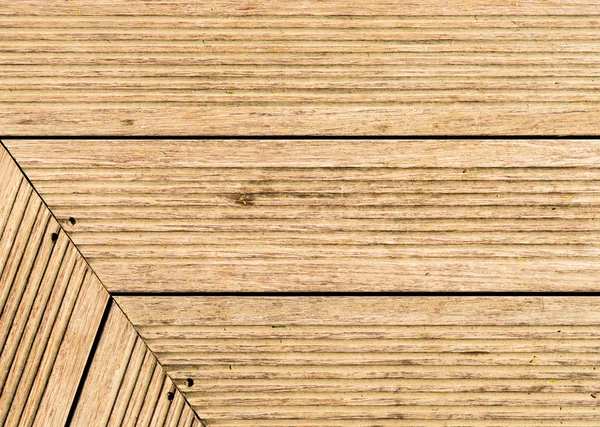 Old wooden plank floor for texture and background angle — Stock Photo, Image