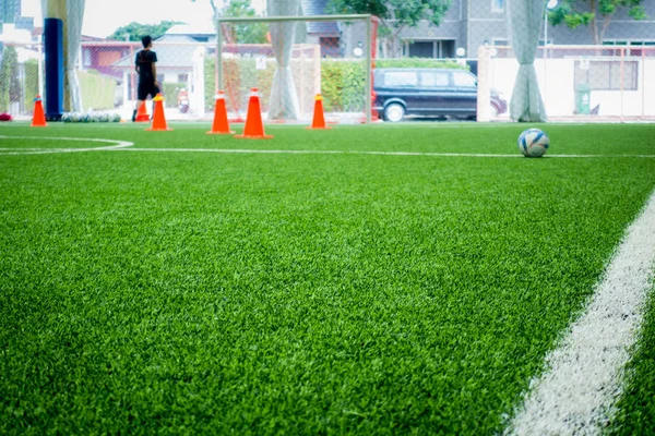 Εσωτερική Ποδόσφαιρο Εκπαίδευση Εδάφους Αφηρημένο Blur Για Φόντο — Φωτογραφία Αρχείου