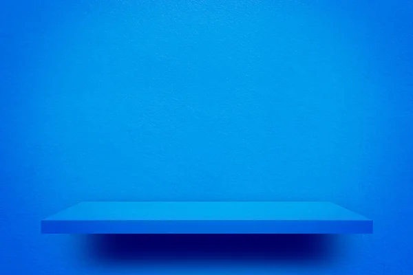 Blå Cement Tom Visa Hyllan För Produkt Display — Stockfoto