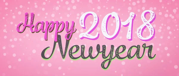 Feliz Año Nuevo 2018 Texto Banner Invierno Rosa — Foto de Stock