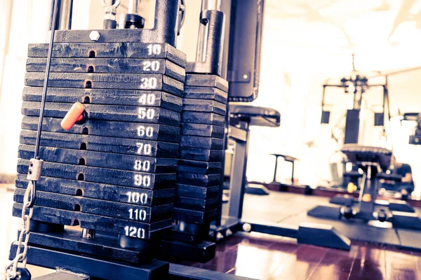 Metal Weight stack on Fitness training machine