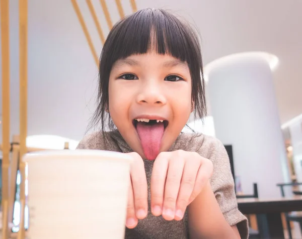 little Girl act like dog asking for water