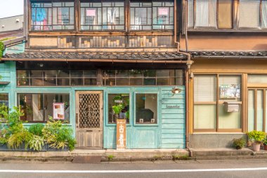 Antique wooden shop house in Kanazawa, Japan.