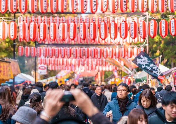 Sendai Japan Dec 2019 People Traveling Japanese New Year Festival — Stock Photo, Image