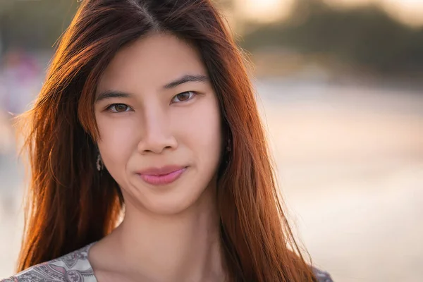 Mujer China Asiática Con Piel Blanca Belleza Sin Retrato Maquillaje —  Fotos de Stock