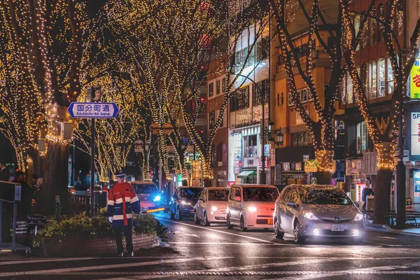 Сендай Япония Декабря 2019 Года Люди Путешествуют Улице Дзэндзи Сендае — стоковое фото