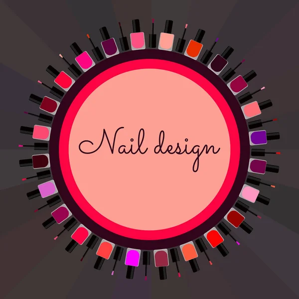 Set van kleuren nagellak — Stockvector