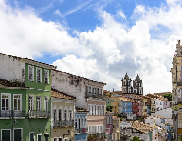 Casa, facciate e chiese di Pelourinho — Foto Stock