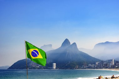 Ipanema Plajı Rio de Janeiro, Brezilya bayrağı