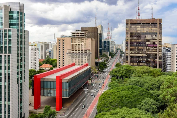 保利斯塔大街、 圣保罗金融中心和巴西 — 图库照片
