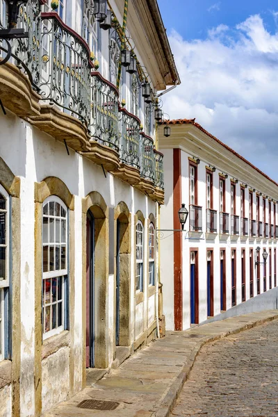 Ouro Preto Street i kolonial arkitektur — Stockfoto