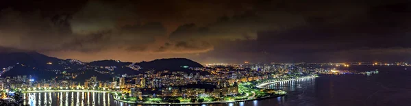 Panoramic Image Rio Janeiro Seen Night Its Lights Hills Streets — Stock Photo, Image