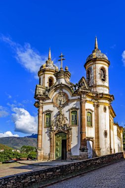 18. yüzyılın, ünlü ve tarihi şehir Ouro Preto'daki Minas Gerais'deki / daki Center'da bulunan eski Katolik Kilisesi