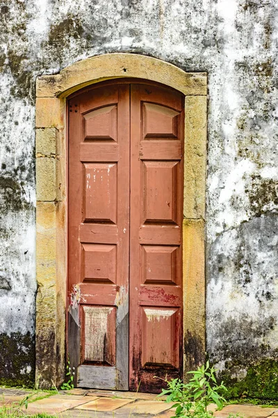 Oude Verouderde Historische Houten Kerk Deur Stad Van Ouro Preto — Stockfoto