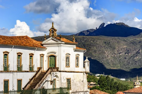 Vista Superior Histórica Cidade Ouro Preto Minas Gerais Brasil Com — Fotografia de Stock