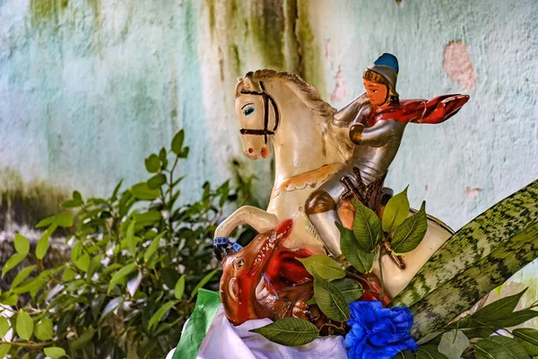 Obraz Świętego Jerzego Koniu Zabijającego Smoka — Zdjęcie stockowe