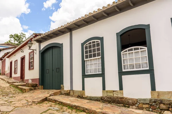 Fasad Gammalt Hus Kolonial Arkitektur Staden Tiradentes Minas Gerais — Stockfoto