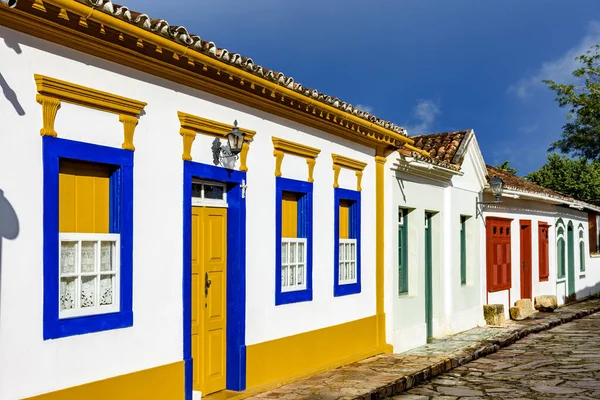 Calles Antigua Histórica Ciudad Tiradentes Con Sus Casas Arquitectura Colonial — Foto de Stock