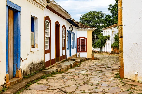 Adoquines Hechos Por Esclavos Las Calles Con Casas Estilo Colonial —  Fotos de Stock