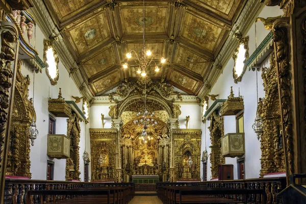 Interior Histórica Iglesia Del Siglo Xviii Estilo Barroco Dorado Antigua — Foto de Stock