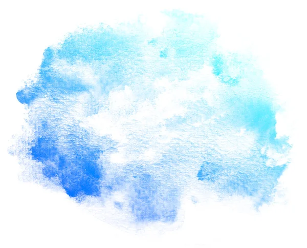 Beyaz arkaplanda soyut mavi suluboya.