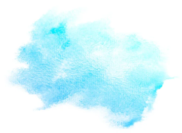Abstrakt blå akvarell på vit bakgrund. — Stockfoto