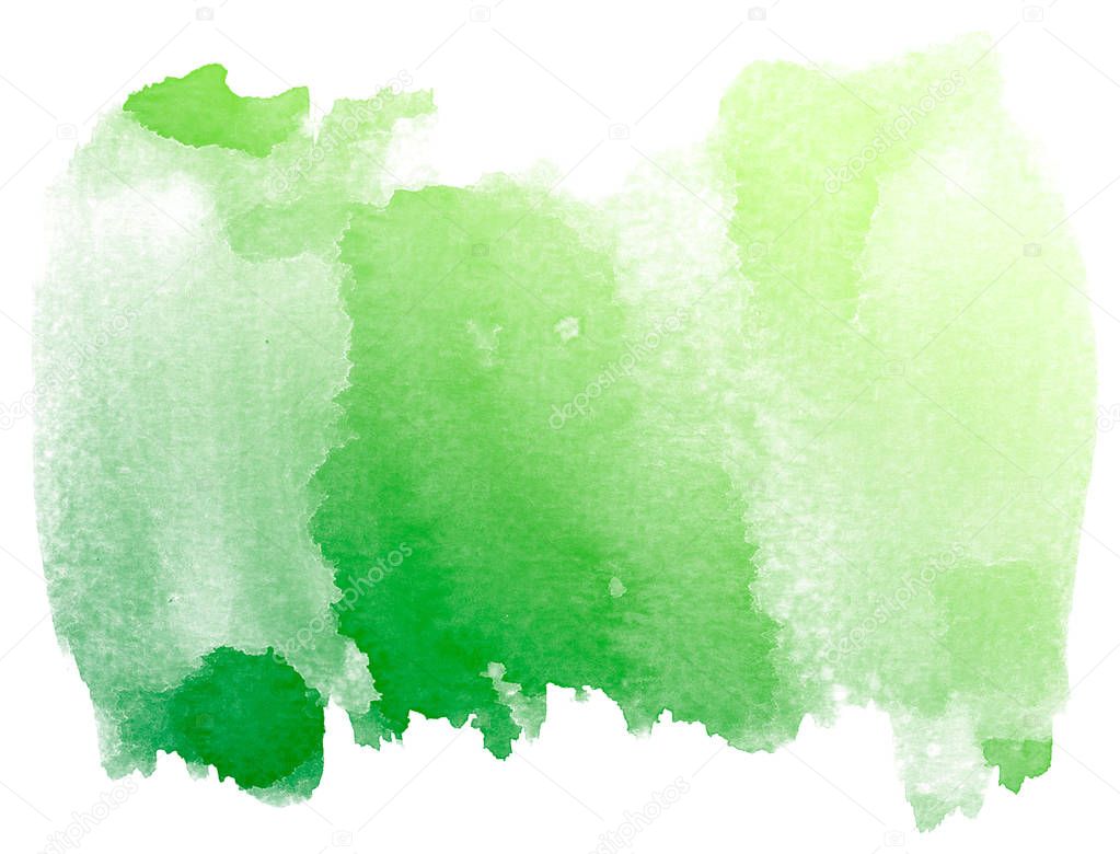 Abstract green watercolor background.