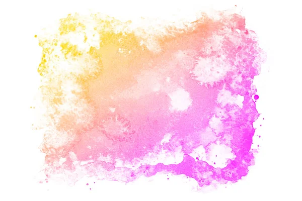 Абстрактный Розовый Желтый Акварельный Текстур Белом Фоне — стоковое фото