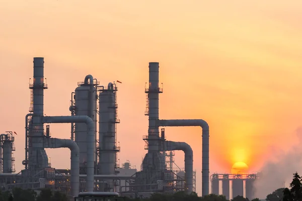 Oil Refinery Industry Sunrise Oil Refiner Industry Background Concept — Stock Photo, Image