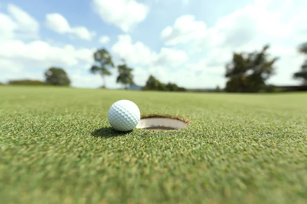 Close Golf Ball Gras — Stock Photo, Image