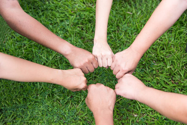 Teamwork togetherness collaboration, business teamwork concept. 