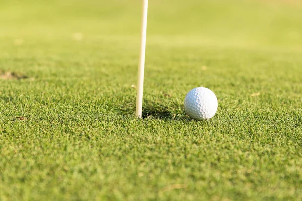 Golf Spielen Auf Dem Rasen Aus Nächster Nähe — Stockfoto