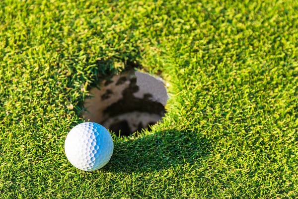 Közeli Kép Golf Labdát Gras — Stock Fotó