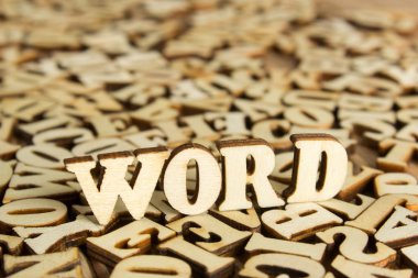 Ahşap alfabe arka plan üzerinde ahşap Word