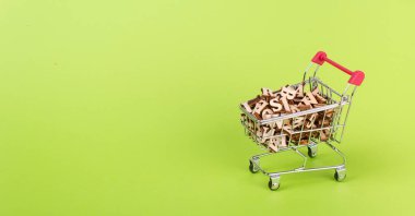 alışveriş sepeti alfabesi ile