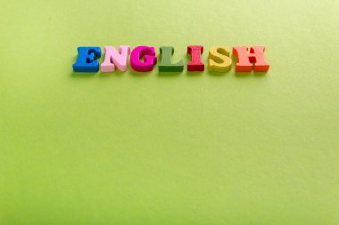 Word, İngilizce alfabenin renk ahşap harflerin